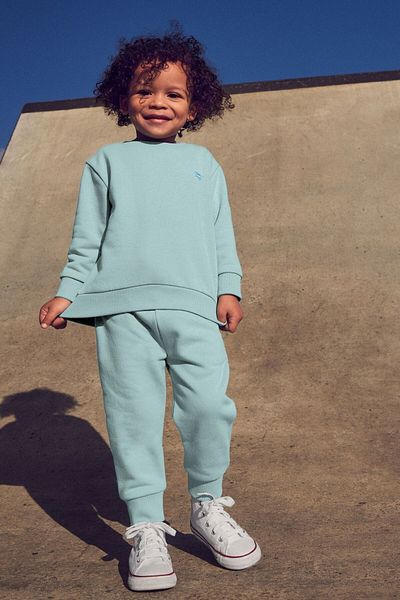 Next Baby Mineral Blue Jogger Set - 100% Cotton, Long Sleeve