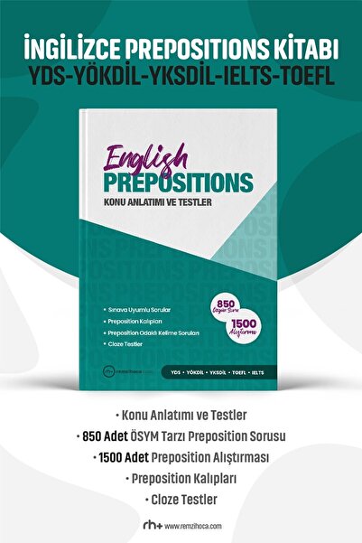 RH Pozitif Yayınları İngilizce Prepositions Kitabı - Yds / Yökdil / Ydt - Kon...