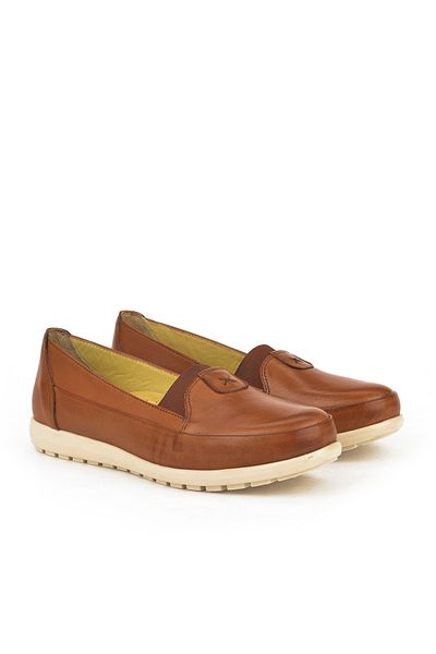 Ziya Genuine Leather Women's Casual Shoes1411022Z7341 Tan
