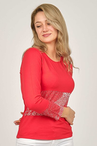 Sistas Women's Long Sleeve Combed Cotton Blouse 6699448 Coral