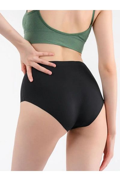 REYNEV Polfa Model Laser Cut Non-Marking Invisible Recovery Single Pack Black Color Panties