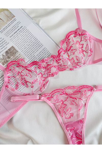 Arinda Pink Princess Broche Underwear Set