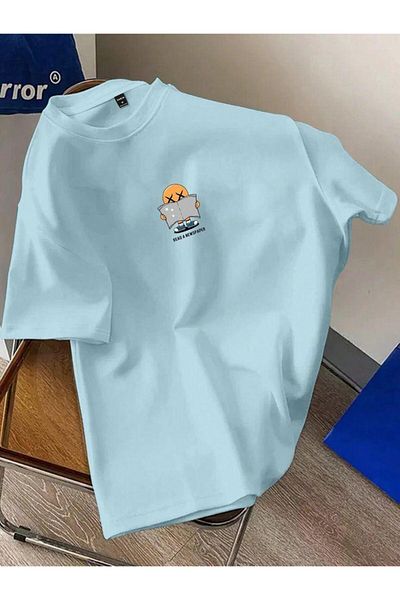 West Way WESTWAY Unisex Oversize T-Shirt - Books Reading Emoji Printed
