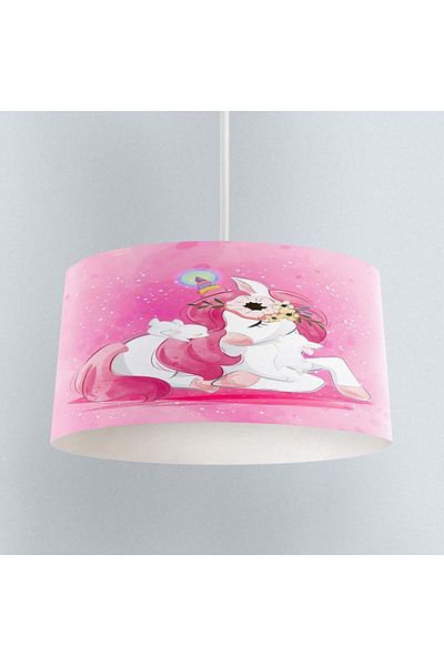 Else Dekor Pink Unicorn Horse Patterned Children's Baby Room Pendant Lamp Chandelier