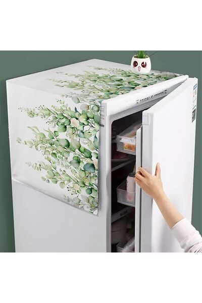 Else Halı Renkli Çiçekler Desenli Dekoratif Difiriz ve Buzdolabı Örtüsü 60x140cm