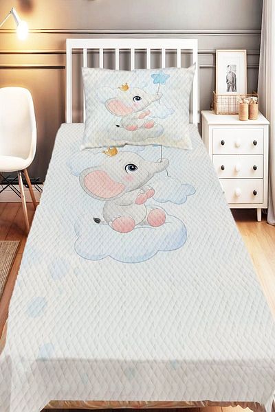 Else Dekor Unicorn Patterned Cute Flying Star Single Children's Pique Set