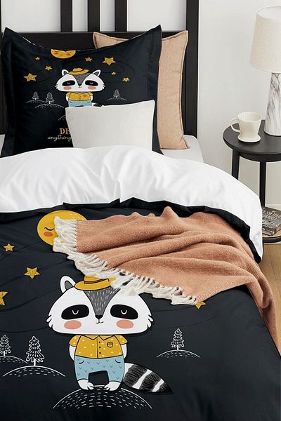 Else Dekor Single Little Fox Patterned Children's Duvet Cover Set