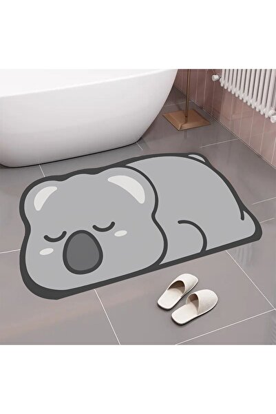 Else Dekor Cute Koala Water Absorbent Shower Front Bath Mat Toilet Seat One Piece Animal Bath Rug