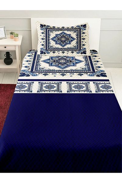Else Dekor Blue and White Floral Pattern - Single and Children's Pique Set