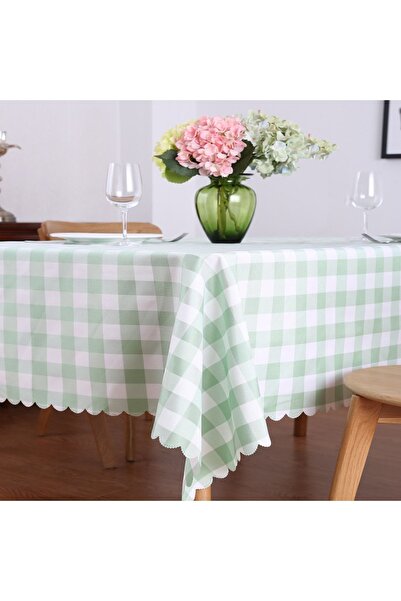 Else Dekor Else Yeşil Piti Kare Dama Desenli Dertsiz Leke Tutmaz Скатертина Скатертина для пікніка