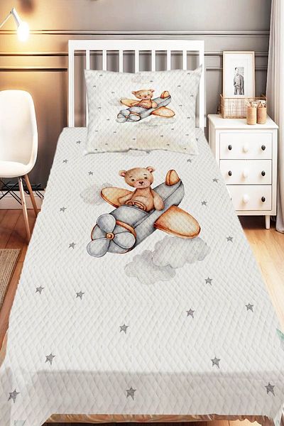 Else Dekor Brown Cute Giraffe Patterned - Single Child Pique Set
