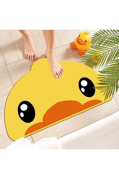 Else Dekor Else Cute Duck Απορροφητικό Νερό Μπροστινό Χαλάκι Μπάνιου Κάθισμα Τουαλέτας Μονοκόμματο χαλί μπάνιου ζώων