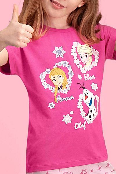Frozen Frozen Elsa - Frozen Licensed Fuchsia Girls' Capri Set