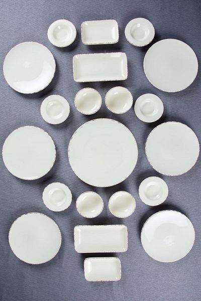 ŞURA MUTFAK Cream Colored 21 Piece Antique Breakfast Set