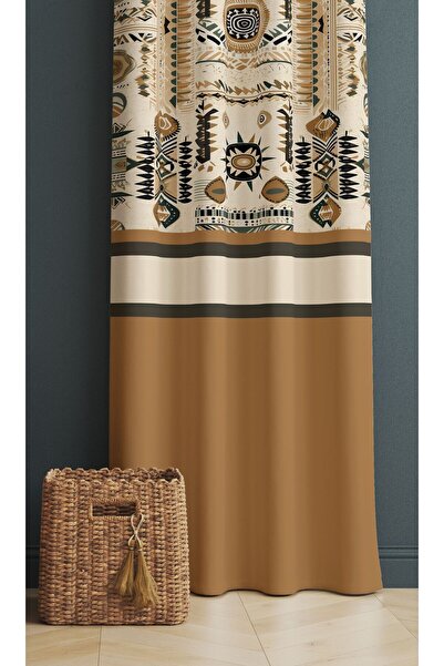 Else Halı Minimal Desenli Baskılı Kırlent Kılıflı Salon Mutfak Fon Perde 140x260 cm