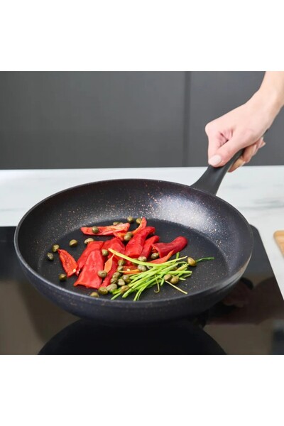 Karaca Blackgold Biogranite 3-Piece Non-Stick Induction Cookware Set, Black Gold