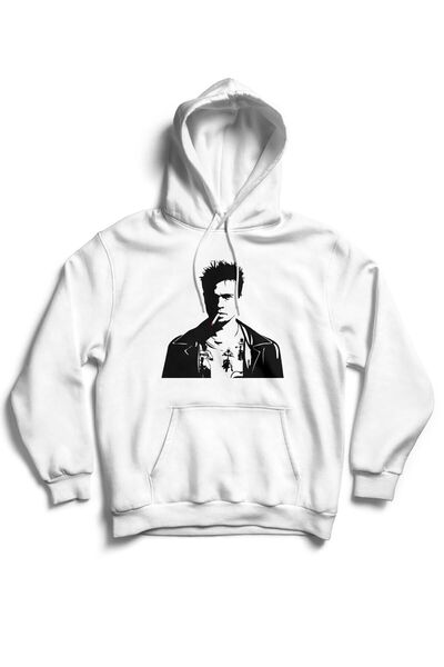 The Baski Unisex bela majica Fight Club Tyler Durden sa printom, hladna flis ...