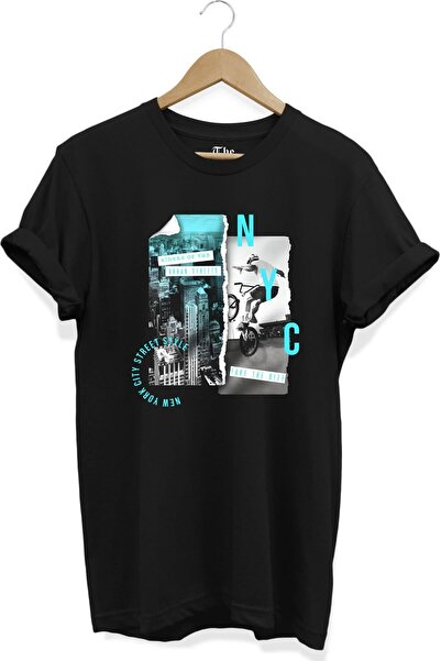 The Baski Crni unisex bicikl Štampano kratkih rukava T-shirt