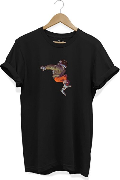 The Baski Crna unisex majica za pilote borbenih aviona Štampano kratkih rukav...