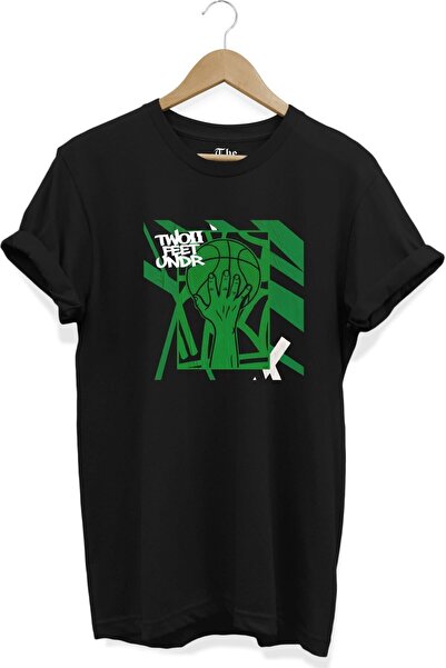 The Baski Crna unisex grafitna košarkaška lopta Štampano kratkih rukava T-shirt