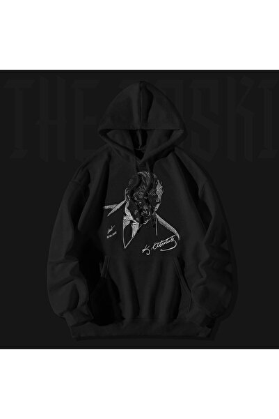 The Baski Unisex crna majica sa potpisom Ataturka za 29. oktobar Štampano Ken...