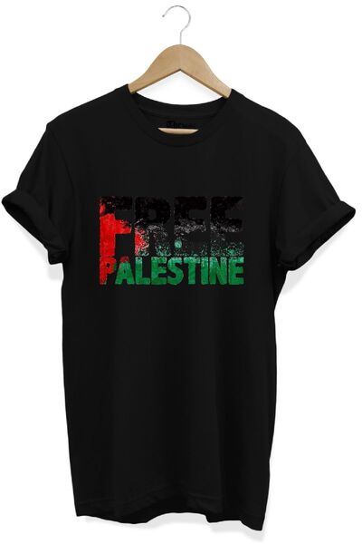 The Baski Δωρεάν Palestine Printed - 100% Cotton Premium Μαύρο T-Shirt