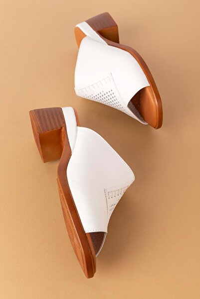 Gondol Γυναικείες γνήσιες δερμάτινες μεσαίες γόβες καθημερινές κομψές παντόφλες Iz.12113