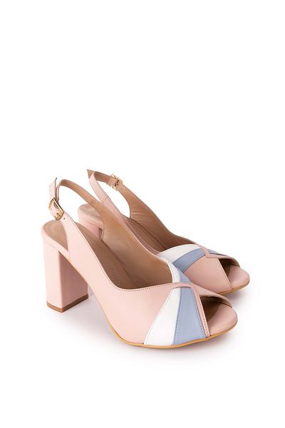 Gondol Pantofi cu toc de damă din piele naturală colorați - Ast.6156