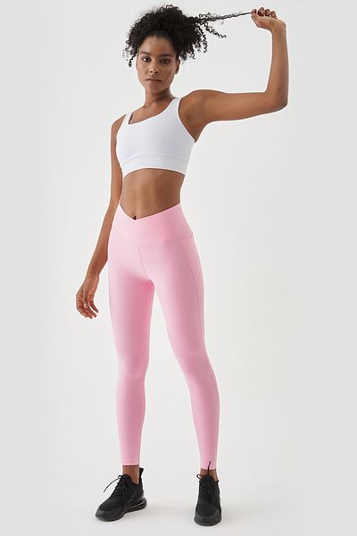 Superstacy Adele V Waist Detailed Recovery Pink Sports Leggings