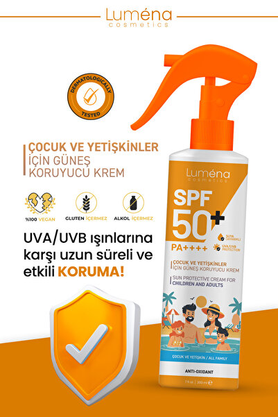 Luména Cosmetics Çocuk ve Yetişkinler için Yüksek Korumalı Güneş Koruyucu Kre...