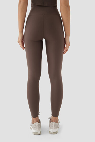 Superstacy Popi Yüksek Bel Acı Kahve Spor Tayt