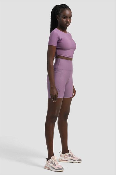 Superstacy Lilac Short Tights with Laser Cut Pockets