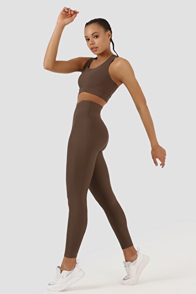 Superstacy Cross Strap Bitter Brown Sports Bustier