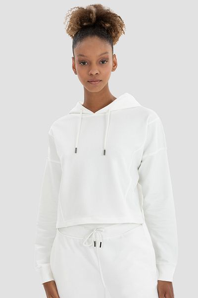 Superstacy Lisa Oversize Cream Crop Hoodie
