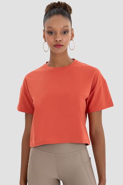Superstacy Lily Brick Color Oversize Crop T-Shirt
