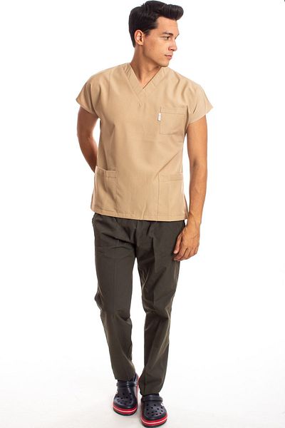 Simirna Üniforma Scrubs χειρουργικής γιατρού νοσοκόμας Camel Color Top Khaki Πράσινη κάτω φόρμα