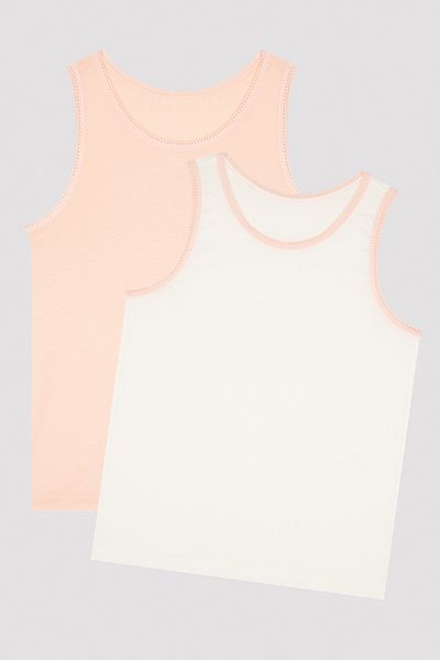 Penti Multicolored Girl's 2-Piece Undershirt with Embroidered Edges