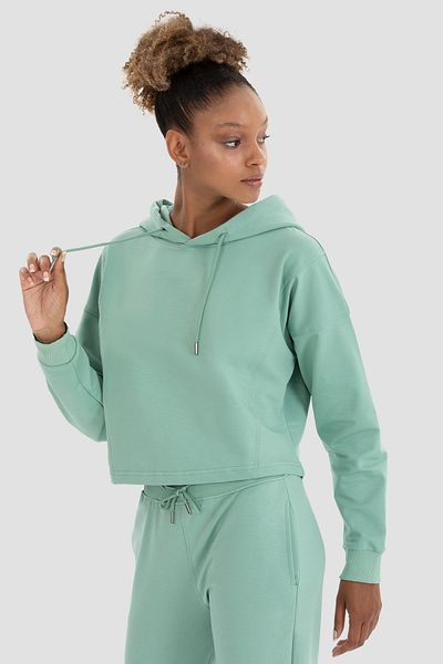 Superstacy Lisa Oversize Light Green Crop Hoodie