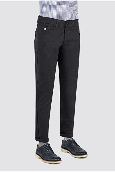 Twn Anthracite Textured Chino Trousers