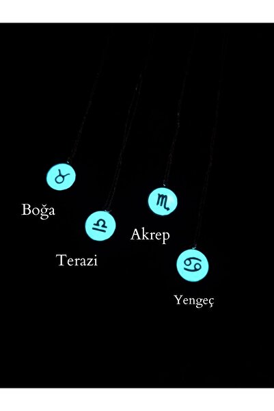 Soprano Silver Gece Parlayan Burç Kolye 925 Ayar Gümüş (HER BURÇ MEVCUT)