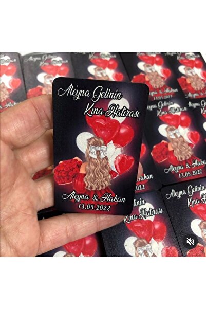 PartyMarty 50Adet Nikah Şekeri Magnet Hediyelik Düğün Nişan Söz Kına 0035