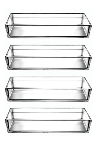 Paşabahçe 4-Piece Borcam Premium Rectangular Oven Dish - Tray - 4350cc
