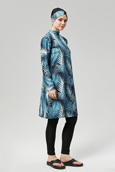 ICOLEXİN Büyük Beden Tam Kapalı Su İtici Hızlı Kuruyan Tesettür Mayo Takım