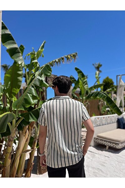 SAVA Green Striped Polo T-shirt - Textured