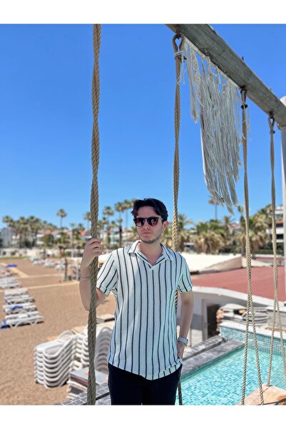 SAVA Green Striped Polo T-shirt - Textured