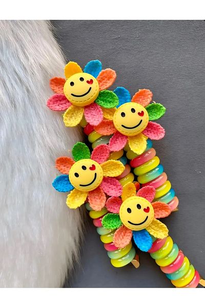 Bymiel Smiley Sun Coada de cal - Cataramă spirală cu arc, calitate premium, design model paste