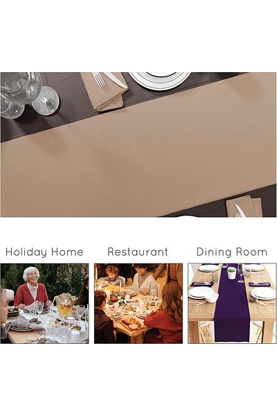 Meral Kurşun Collection Meral Lead Linen Runner - Liquid Proof, 40x160