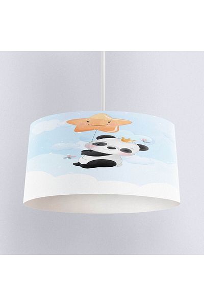 Else Halı Moon and Star Patterned Fox Baby Room - Sleeping Pendant Lamp Chandelier