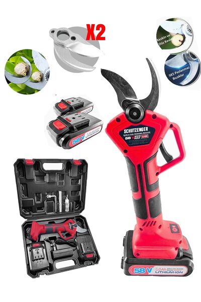 SCHUTZENGER German Desing 58 W Çift Akülü Yüksek Karbonlu Çelik Kesme Şarjlı ...