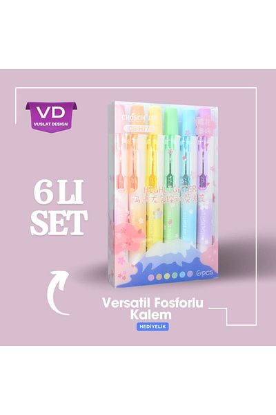 Vuslat Design Chosch CS-H771 - 6-Piece Push-Push Highlighter Set